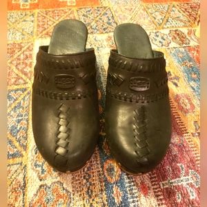 UGG Australia Black Leather Clogs